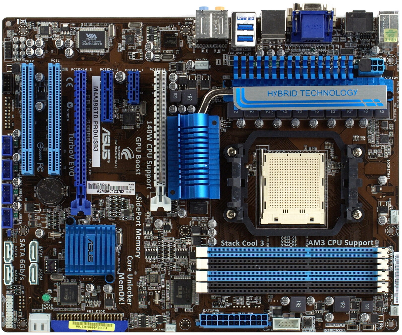Bo mạch chủ (Mainboard) Asus M4A89GTD PRO/USB3 - Socket AM3, AMD 890GX/SB850, 4 x DIMM, Max 16GB, DDR3