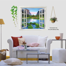 Decal dán tường Cửa sổ phong cảnh 3D PK27