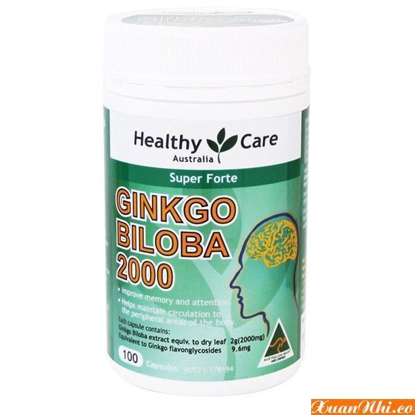 Thuốc bổ não Healthy Care Ginkgo Biloba hàm lượng 2000mg 