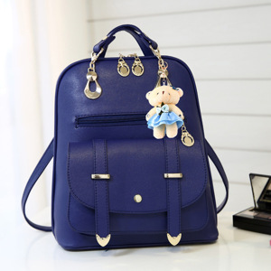 Balo mini nữ màu xanh kèm gấu BA29