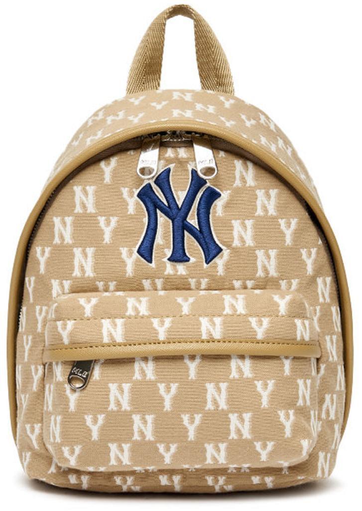 Balo MLB Monogram Mini Backpack New York Yankees Beige 3ABKS012N-50BGD