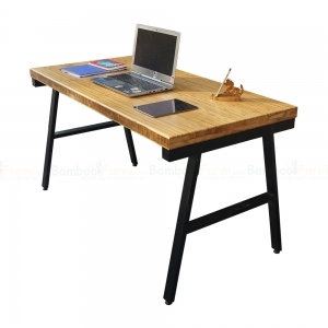 Bàn giám đốc ABamboo 140x70cm dày 5cm chân sắt lắp ráp BFAB017