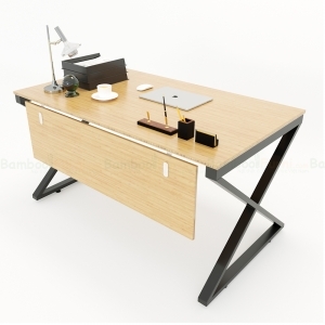 Bàn gỗ tre Ép dày 5cm chân chữ X độc nhất BFXB006