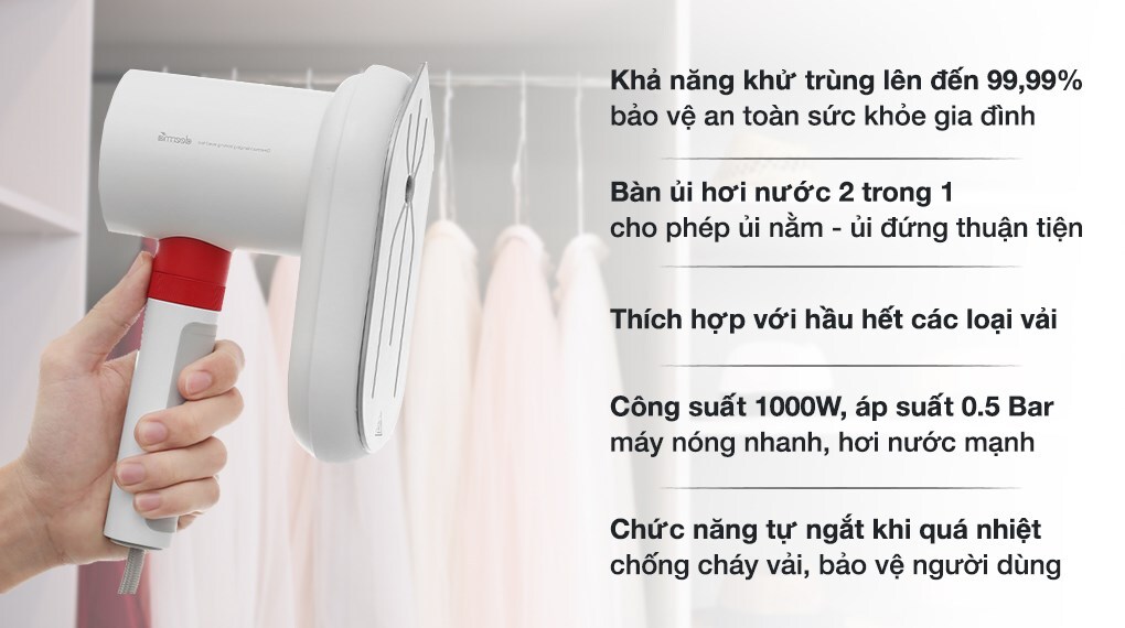 Bàn là hơi nước cầm tay đa năng Xiaomi Deerma HS218 nơi bán giá rẻ nhất tháng 05/2023