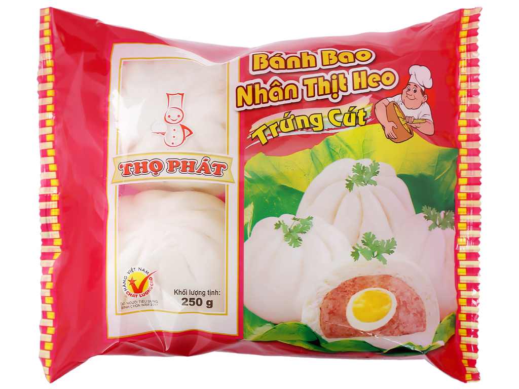 Bánh bao nhân thịt heo trứng cút Thọ Phát gói 250g