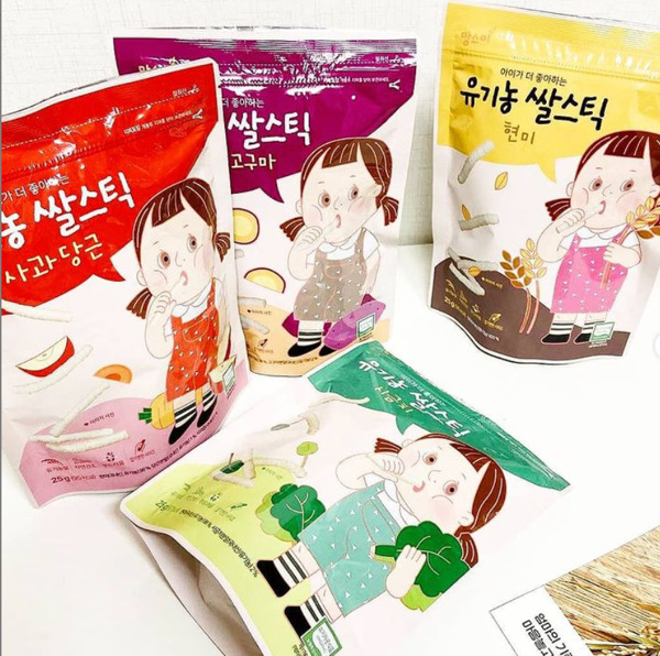 Bánh gạo hữu cơ ăn dặm Momsmi Hàn Quốc 25g
