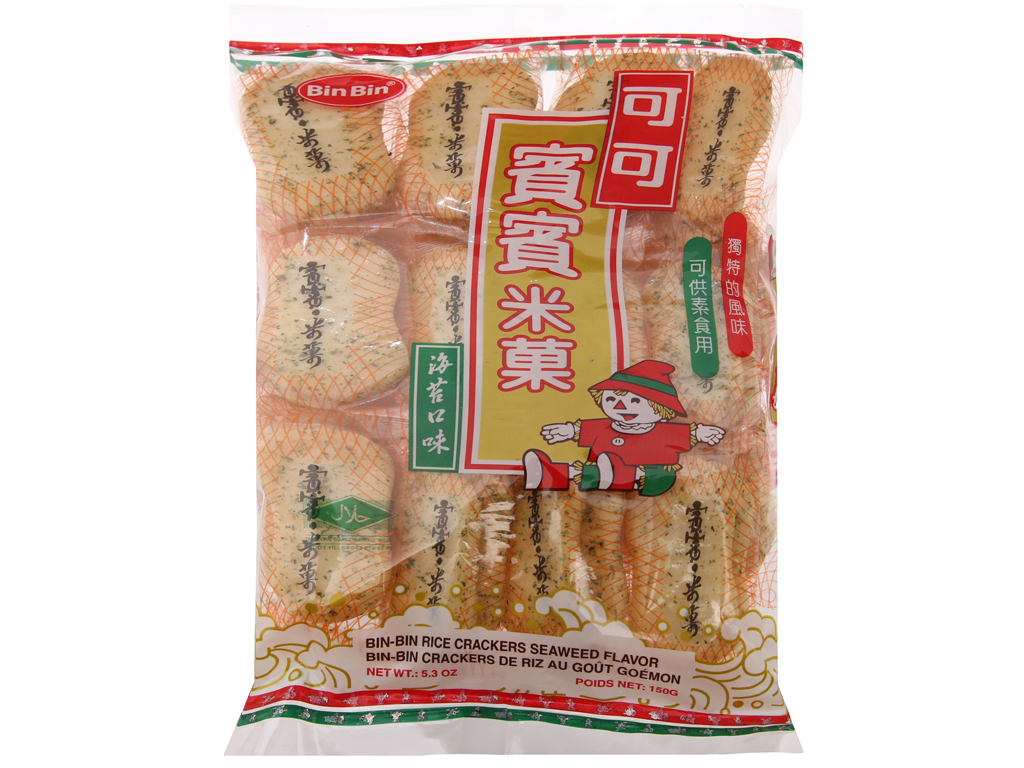 Bánh gạo vị rong biển Bin Bin gói 150g
