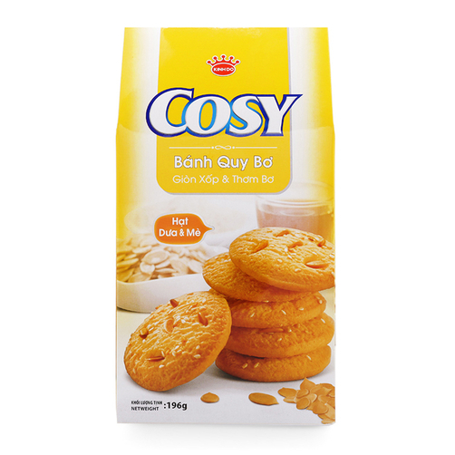 Bánh quy bơ hạt dưa và mè Cosy Kinh Đô hộp 196g