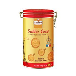 Bánh quy bơ St Michel Sables Coco hộp thiếc 144g