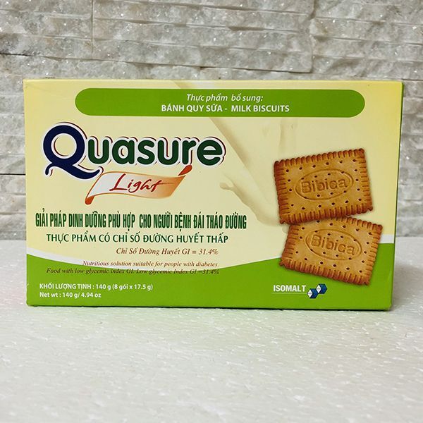 Bánh quy Quasure Light dành cho người bệnh tiểu đường - 140g, hương sữa