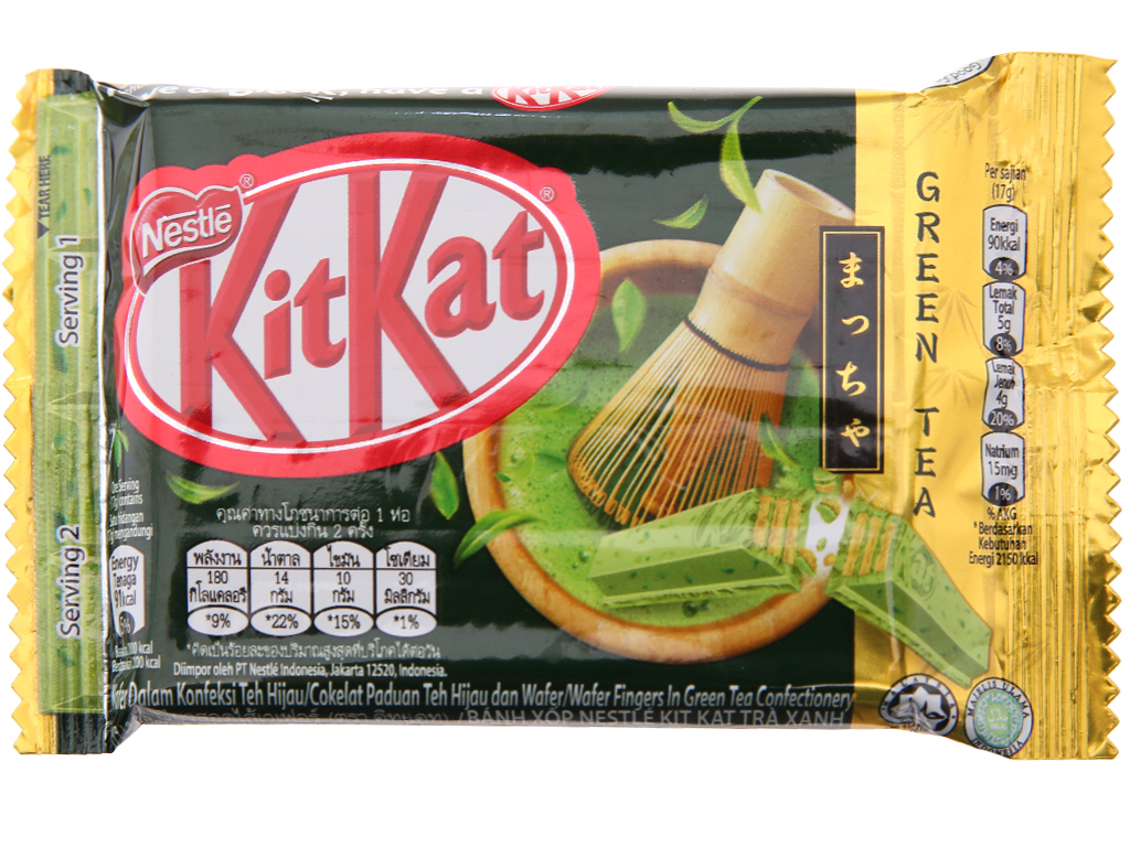 Bánh xốp phủ trà xanh KitKat gói 35g