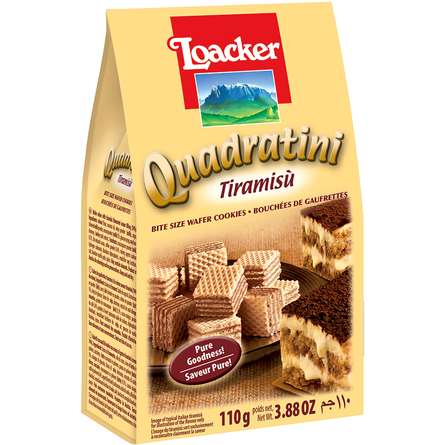Bánh xốp Quadratini Tiramisu hiệu Loacker 110g