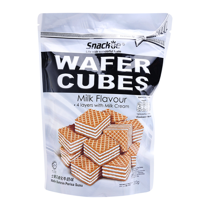 Bánh xốp sữa Wafer Cubes Snackie gói 200g