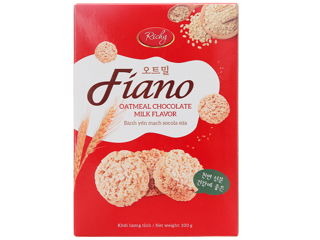 Bánh yến mạch sữa Fiano hộp 100g