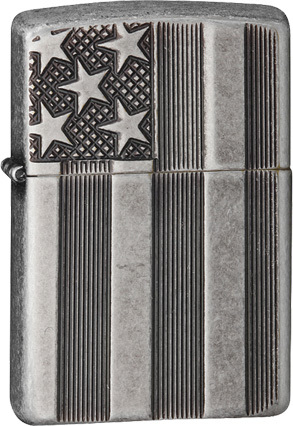 Bật lửa Zippo 28974 Armor Flag Antique Silver Plate