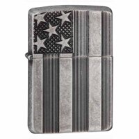 Bật lửa Zippo Armor US Flag Antique Silver Plate