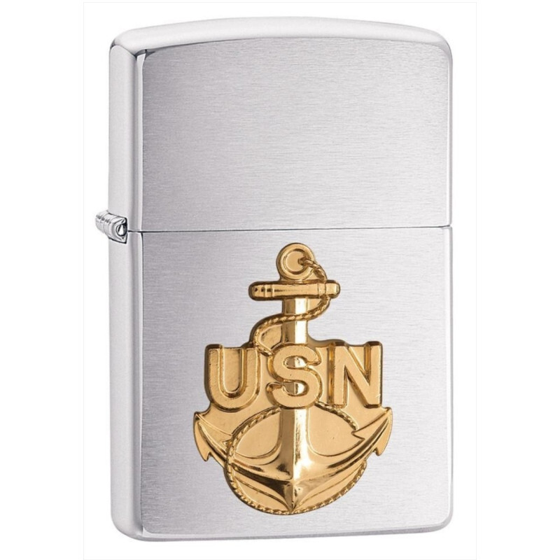 Bật lửa Zippo US Navy Anchor Emblem Brushed Chrome