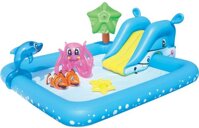 Bể bơi Bestway liên hoàn cầu trượt cá heo 53052