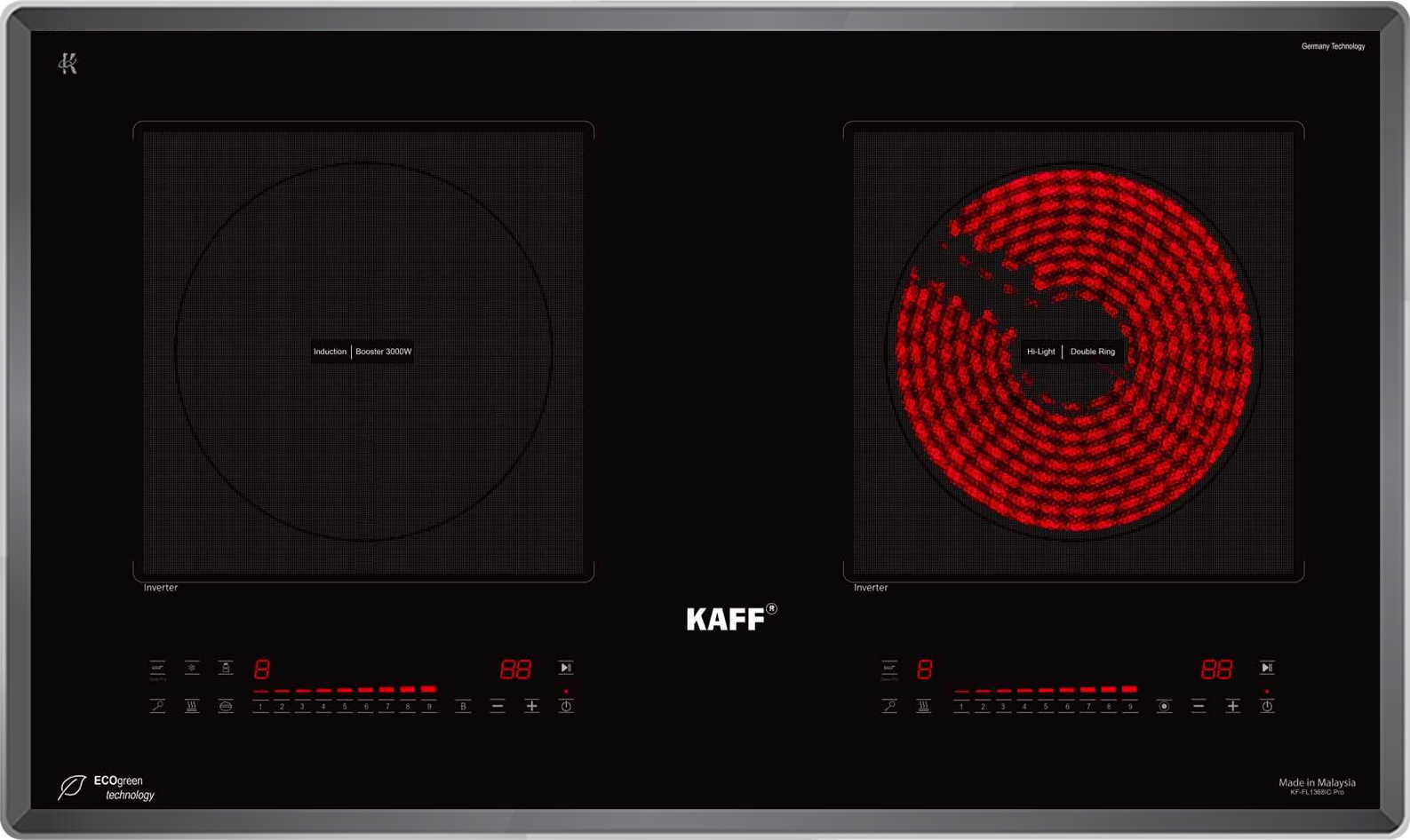 Bếp từ âm 2 vùng nấu Kaff KF-FL1368IC Pro