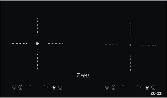 Bếp từ âm 2 vùng nấu Zegu ZC-22I