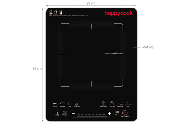 Bếp từ dương 1 vùng nấu Happycook Vesta HC-2100V