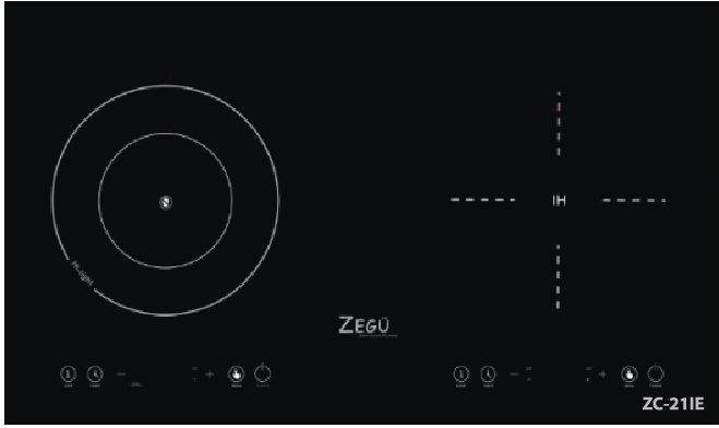 Bếp từ hồng ngoại âm 2 vùng nấu Zegu ZC-21IE