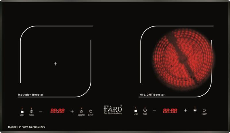Bếp từ hồng ngoại âm 2 vùng nấu Faro FR1-Vitro Ceramic 21V