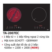 Bếp từ hồng ngoại âm 2 vùng nấu Lorca TA2007EC (TA-2007EC)