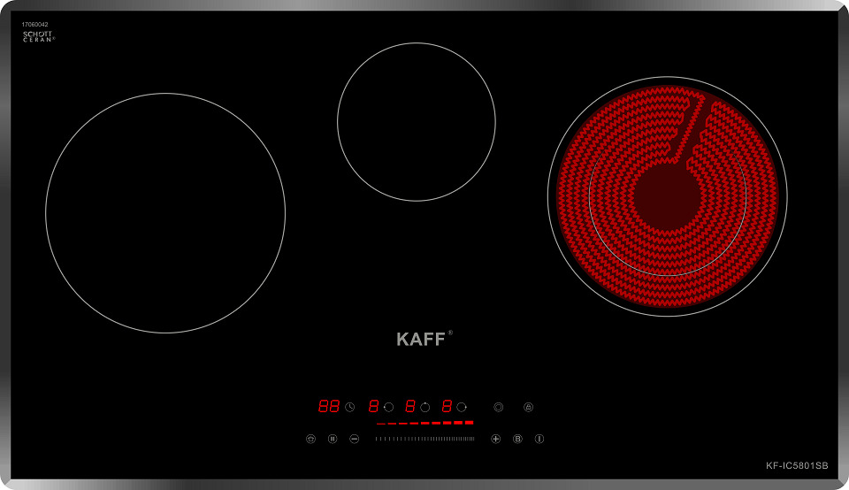 Bếp từ hồng ngoại âm 3 vùng nấu Kaff KF-C5801SB