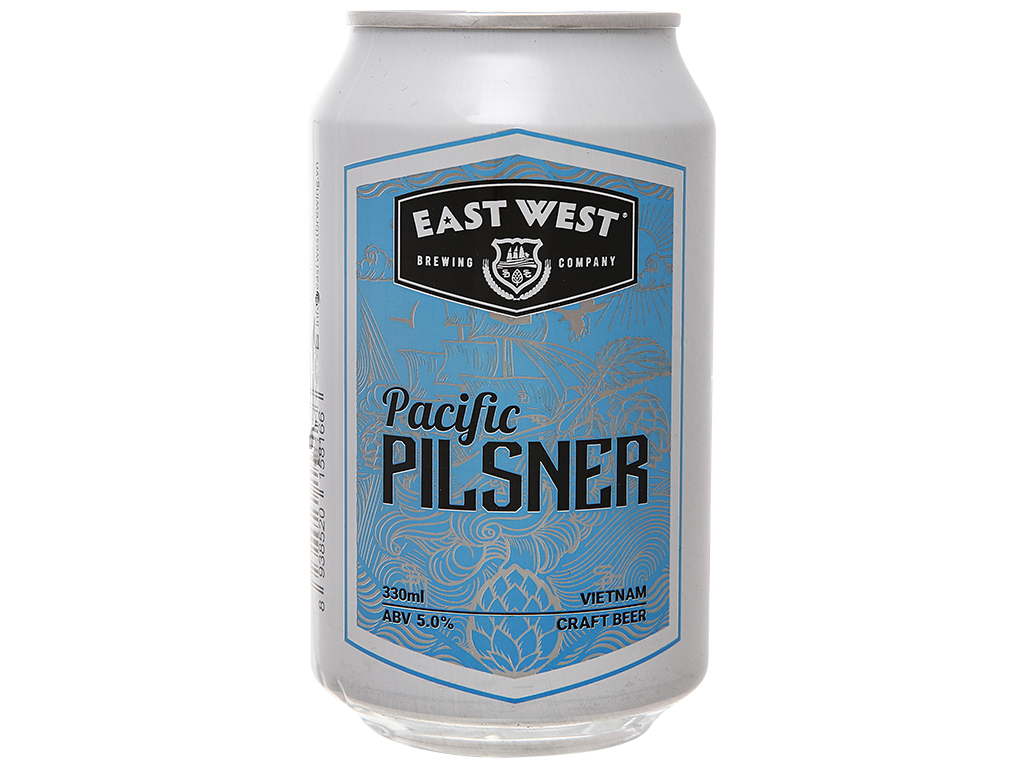 Bia East West Pacific Pilsner lon 330ml