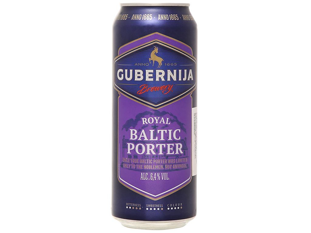 Bia Gubernija Royal Baltic Porter 6,4% - thùng 24, lon 500ml