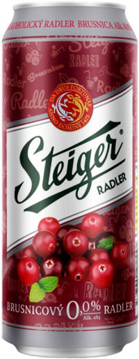 Bia không cồn Steiger Radler Cranberry (việt quất) - Thùng 24 lon x 500ml