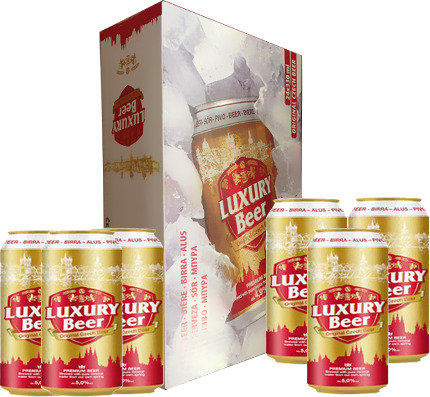 Bia Luxury Vàng 4.9% - Thùng 24 Lon x 330ml