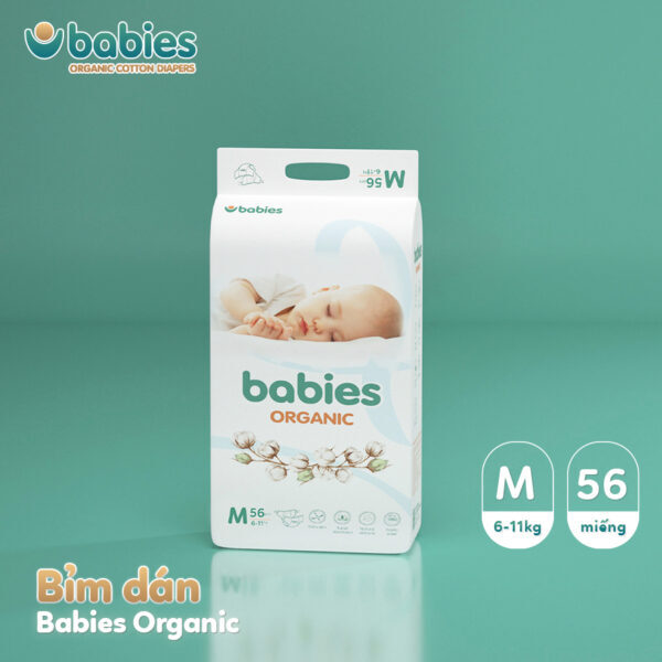 Bỉm dán Babies Orgianic NB76/S66/M56/L46