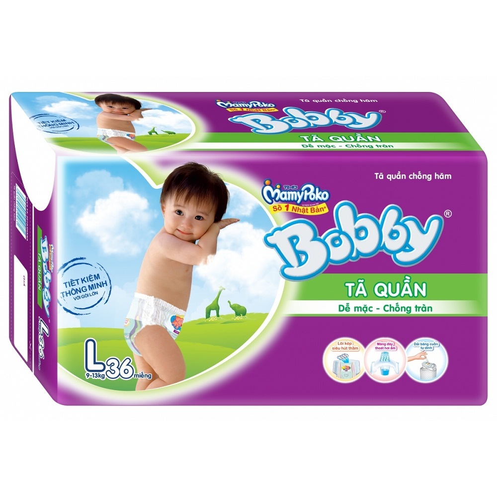 Tã quần Bobby L36 (dành cho trẻ từ 9-13kg)