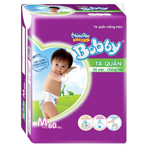 Tã quần Bobby Fresh M60 (dành cho trẻ từ 6-10kg)