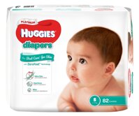 Bỉm - Tã dán Huggies Platinum siêu cao cấp size S - 82 miếng (Cho bé 4 - 8kg)