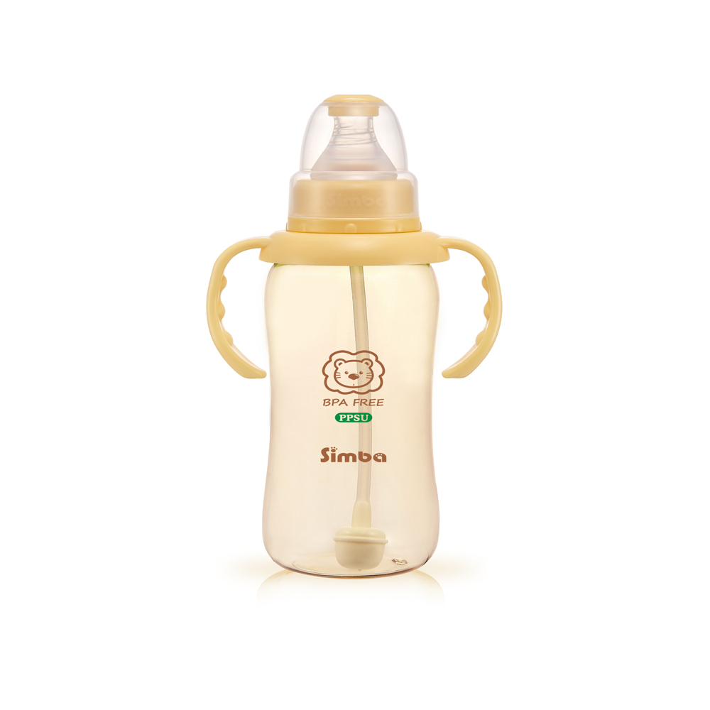 Bình sữa hồ lô tay cầm hút tự động nhựa PPSU Simba S6115 - 320ml