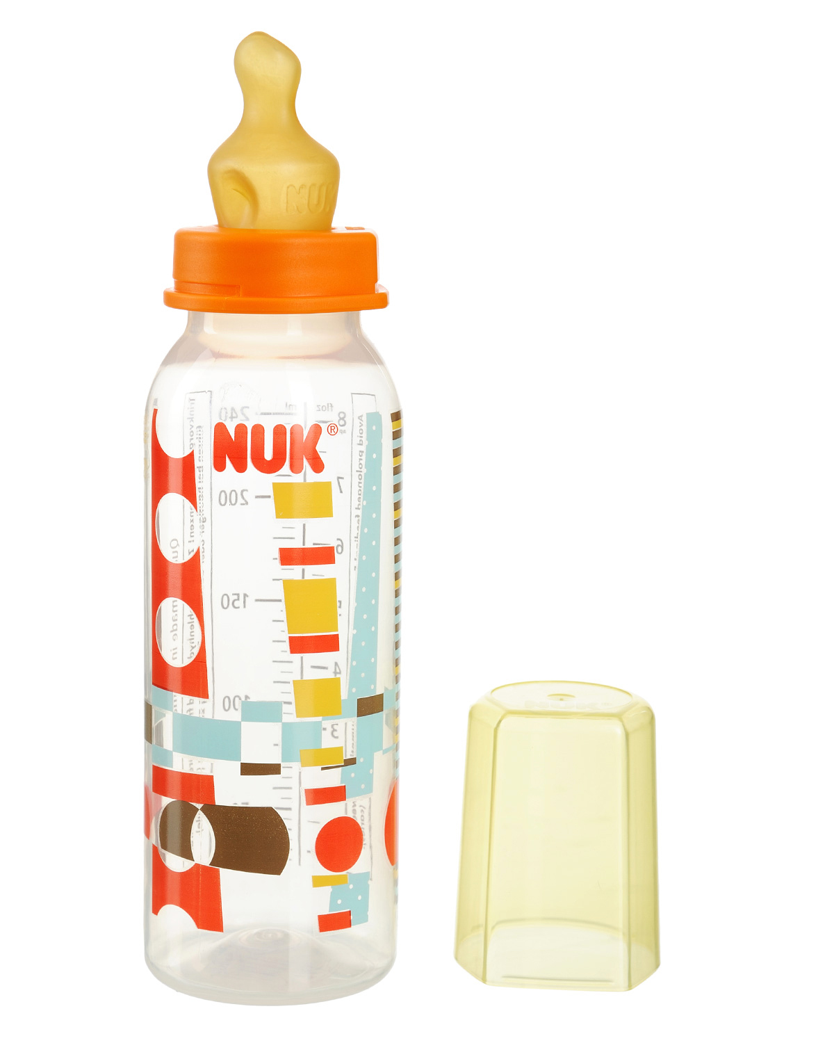 Bình sữa nhựa PP núm cao su cổ thường Nuk - 240ml
