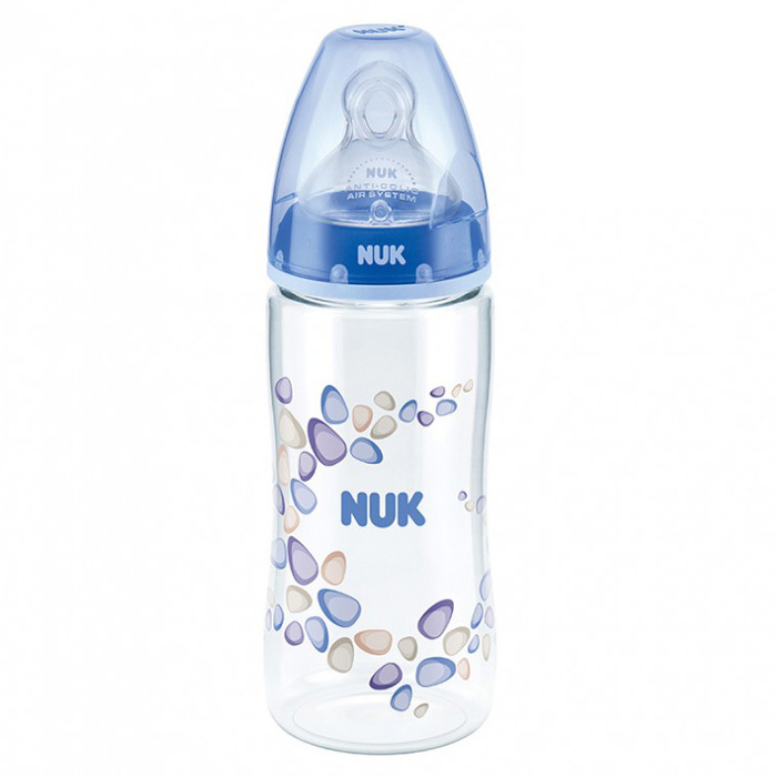 Bình sữa PA Nuk núm silicone S2-M 300ml NU21474