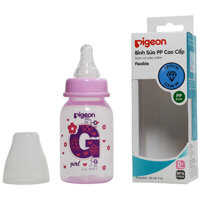 Bình sữa Pigeon PP cao cấp màu hồng bé gái - 120ml