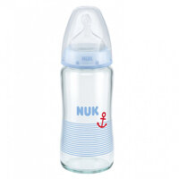 Bình sữa thủy tinh Nuk núm silicone S1-M 240ml NU66128
