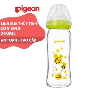 Bình sữa thuỷ tinh Pigeon Plus Con Ong 240ml