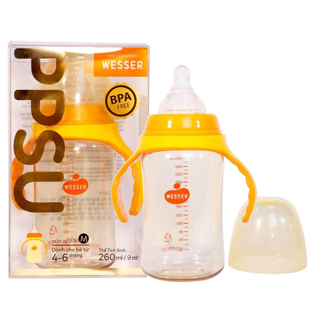 Bình sữa Wesser PPSU 260ml (4M+)