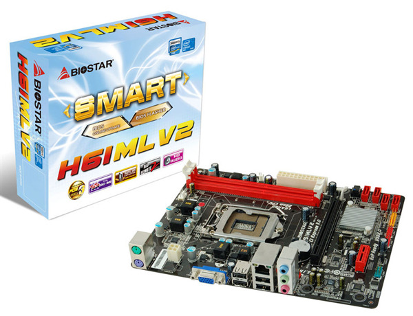 Bo mạch chủ (Mainboard) Biostar H61MLV2 - Socket 1155, Intel H61, 2 x DIMM, Max 16GB, DDR3