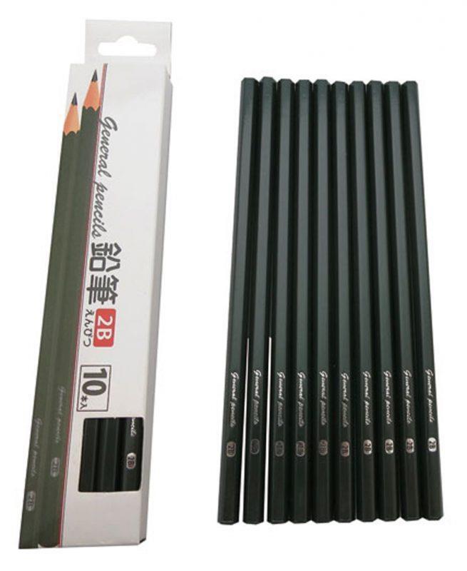Bộ 10 bút chì mềm 2B hàng nhập khẩu Nhật Bản