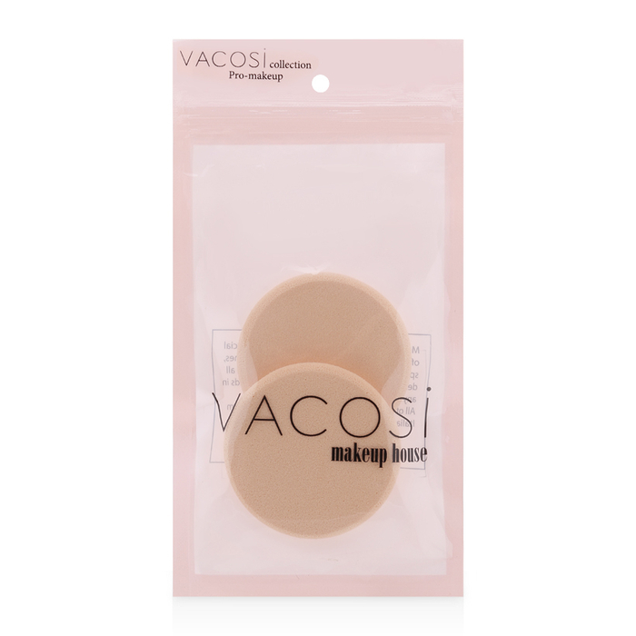 Bộ 2 bông phấn ướt tròn nhỏ Vacosi Collection Pro-makeup BP03