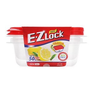 Bộ 2 hộp nhựa Ezlock nắp đỏ Lock&Lock HLE7204S 260ml