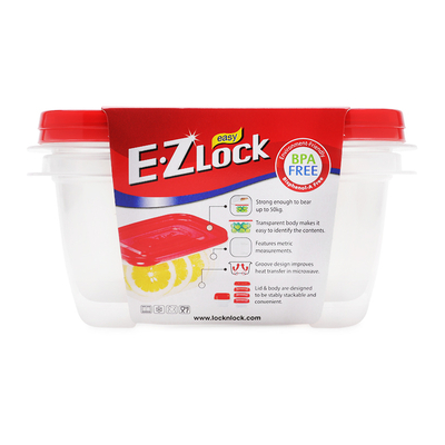 Bộ 2 hộp nhựa Ezlock nắp đỏ Lock&Lock HLE6324S 800 ml