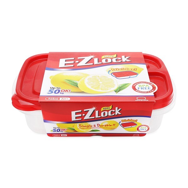 Bộ 2 hộp nhựa Ezlock nắp đỏ Lock&Lock HLE7504S 965 ml